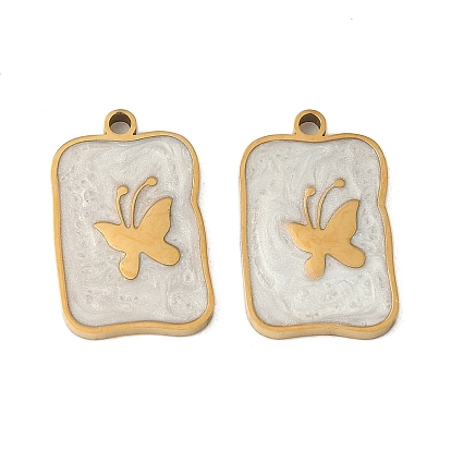 304 нержавеющей стальной эмали подвески, прямоугольник с подвесками в виде бабочек, ионное покрытие (ip)