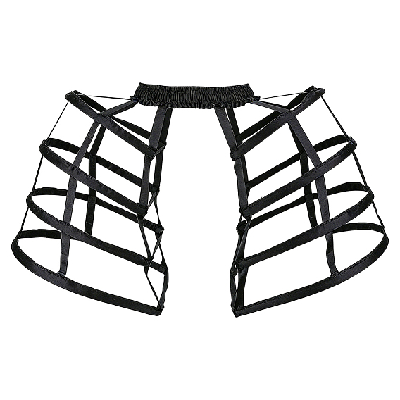 Polyester & Steel 4 Hoops Petticoat, Crinoline Fishbone Hollow Bird Cage Skirt