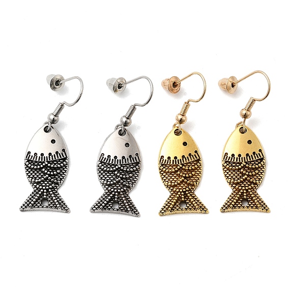 Серьги с подвесками из рыбьего сплава