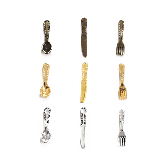 100шт. сплав серебра миниатюрные украшения, аксессуары для домашнего кукольного домика с микро-ландшафтом, притворяясь опорными украшениями