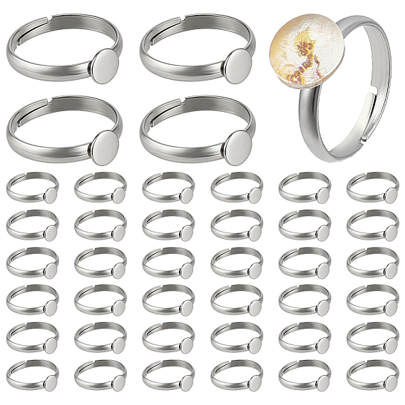 40шт. 304 настройки колец из нержавеющей стали, плоско-круглые