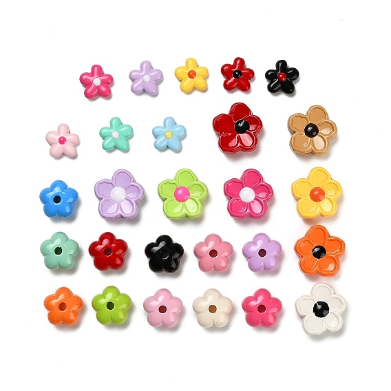 Краска для запекания непрозрачные акриловые бусины, цветок, с эмалью