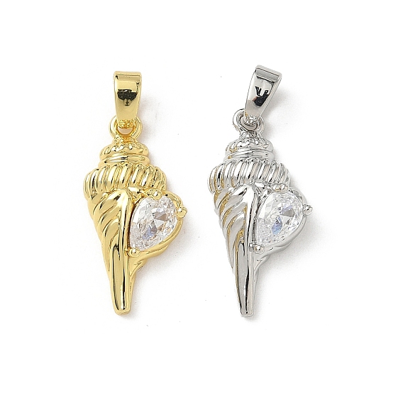 Латунные микро проложить кубического циркония подвески, форма раковины