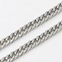 304 Stainless Steel Double Link Chains, Unwelded, Faceted, for Men's Curb Chain Necklace Making, 3x2mm