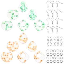 Sunnyclue diy 6 парные наборы для изготовления серег в цветочной тематике, в том числе 3 формы прозрачные подвески из ацетата целлюлозы (смолы), медные крючки и кольца для сережек
