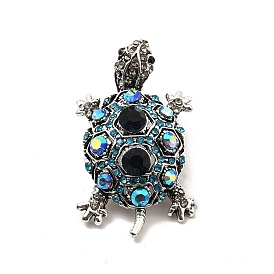 Crystal AB Rhinestone Tortoise Brooch Pin, Alloy Badge for Backpack Clothes, Cadmium Free & Lead Free