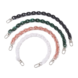 4 шт. 4 цвета акриловые кабельные цепочки для сумочек декоративные цепочки, с поворотными застежками сплава, платина