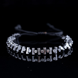 Синтетические немагнитные гематитовые бусины, плетеные браслеты из бусин для мужчин, колонка