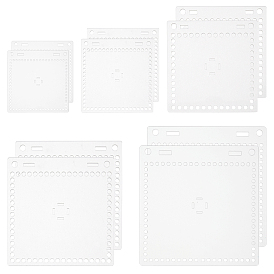 10Pcs 5 Styles Acrylic Board, for DIY Hand Woven Bag, Square