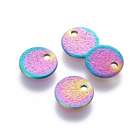 Ионное покрытие (ip) 304 брелоки из нержавеющей стали, , плоско-круглые