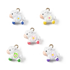 Подвески из эмали и сплава, лошади прелести, золотые