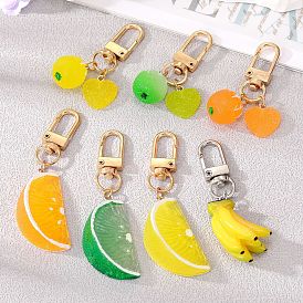 Personality Simulation Orange Banana Fruit Keychain Creative Fashion Irregular Pendant Accessories