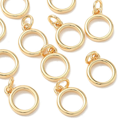 SHEGRACE Brass Charms, Cadmium Free & Nickel Free & Lead Free, Flat Round Charms