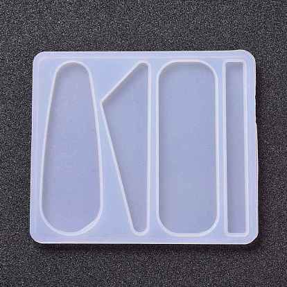 DIY Silicone Hair Clip Molds, Resin Casting Molds, for UV Resin, Epoxy Resin Jewelry Making, Teardrop & Triangle & Column & Rectangle