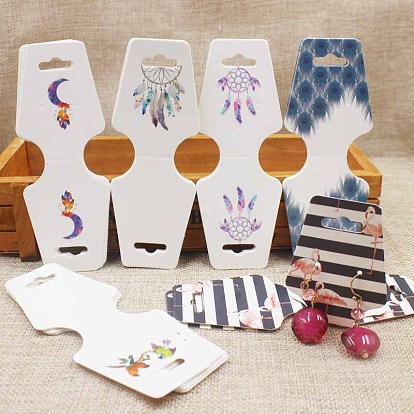 Cardboard Fold Over Paper Display Hanging Cards, Used For Necklace, Earrings and Pendants Accessory Display