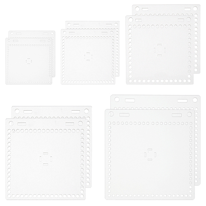 10Pcs 5 Styles Acrylic Board, for DIY Hand Woven Bag, Square