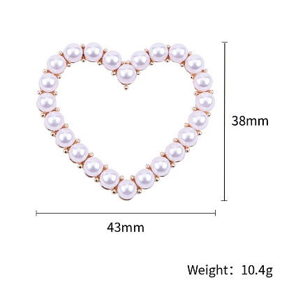 Heart with Pearl Pins, Alloy Brooches for Girl Women Gift
