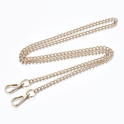 Bag Chains Straps, Iron Curb Link Chains, with Alloy Swivel Clasps, for Bag Replacement Accessories