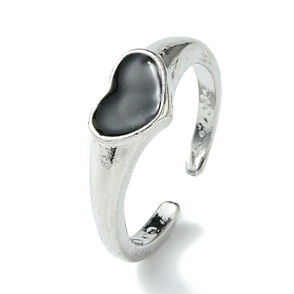 Anillos abiertos del puño del esmalte de la aleación del corazón, sin plomo y el cadmio
