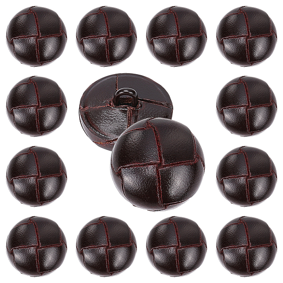 12шт. кожаные пуговицы, полукруглый, 1-луночное
