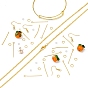 Persimmon Bumpy Earrings Bangle Necklace Making Kits, Including Lampwork & ABS Plastic Beads, Alloy Cubic Zirconia Charms, Iron Expandable Bangle & Cable Chain Necklace & Earrings Findings