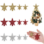 12 шт. 6 стили блестящие смоляные украшения в виде звезд на верхушке рождественской елки, для елочных игрушек