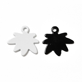 Spray Painted 201 Stainless Steel Charms, Leaf Charm