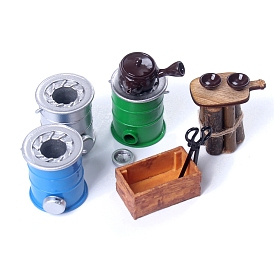 Миниатюрные украшения для газовой плиты и горшка для китайской медицины из металла, аксессуары для домашнего кукольного домика с микро-ландшафтом, притворяясь опорными украшениями