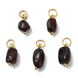Подвески из натурального кроваво-красного янтаря, самородки прелести, с 304 кольцами из нержавеющей стали