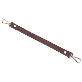 Cowhide Leather Bag Handles, with Alloy Swivel Clasps, for Bag Replacement Accessories