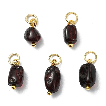 Подвески из натурального кроваво-красного янтаря, самородки прелести, с 304 кольцами из нержавеющей стали