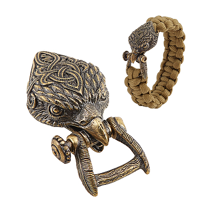 Perles edc en laiton, perles de corde de parachute, Breloques en métal pour bracelet porte-clés avec lanière de couteau, aigle