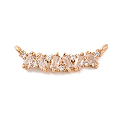 Латунные микропаве прозрачные подвески с фианитом, прямоугольные