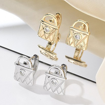 Серьги-кольца из латуни и стекла, запирать