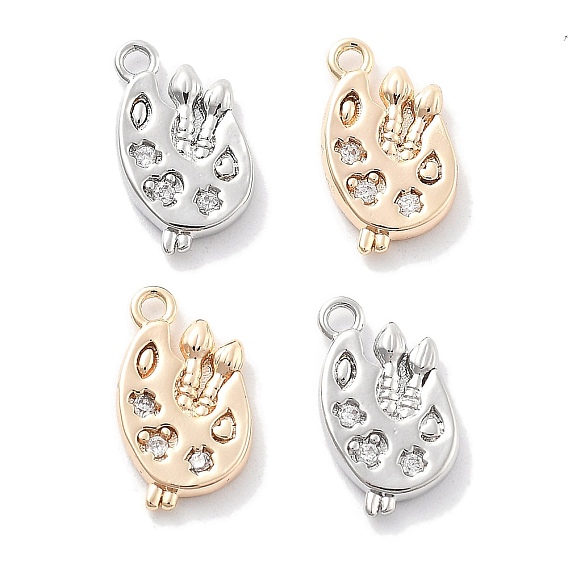 Латунные микропаве прозрачные кубические циркониевые подвески, без кадмия, без никеля и без свинца, палитра и ручка