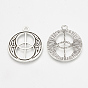 Сплавочные сеттинги для кулона, тибетский стиль, плоско-круглые