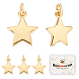 20Pcs Brass Pendants, Long-Lasting Plated, Star Charms, with Jump Ring