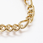 304 Stainless Steel Chain Anklets, with Lobster Claw Clasps