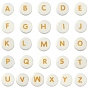 Handmade Printed Porcelain Beads, Letter A~Z