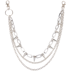 1заклепки из поликарбонатного алюминия и сплава с шипами 3 цепи для брюк, декоративная цепочка для ремня в стиле панк