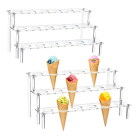 Acrylic Ice Cream Display Riser Stands, Ice Cream Cone Holders
