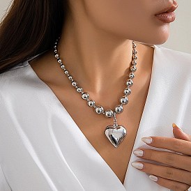 Ожерелья с подвеской в форме сердца из пластика ccb, с градуированными цепочками из бисера