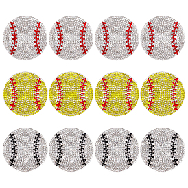 12шт 3 цвета стекло горячая фиксация стразы, термоклей на спине, горный хрусталь, аксессуары для костюма, бейсбол