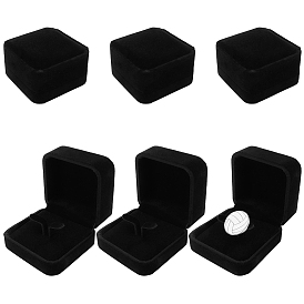 6Pcs Velvet Earrings Box, Flip Box, Square