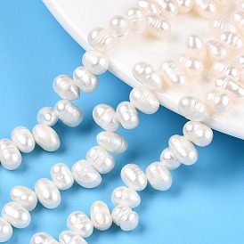 Natural Cultured Freshwater Pearl Beads Strands, Potato, Top Drilled