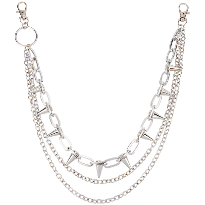 1заклепки из поликарбонатного алюминия и сплава с шипами 3 цепи для брюк, декоративная цепочка для ремня в стиле панк