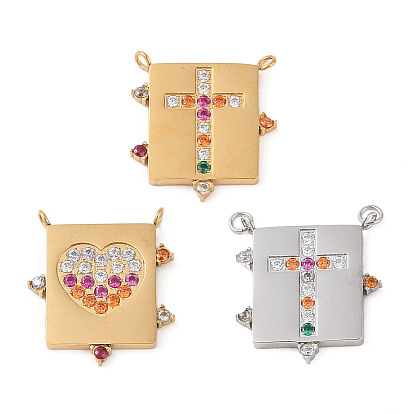 Разноцветные подвески из микропаве из нержавеющей стали с кубическим цирконием