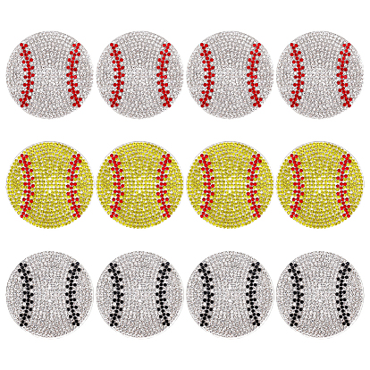 12шт 3 цвета стекло горячая фиксация стразы, термоклей на спине, горный хрусталь, аксессуары для костюма, бейсбол