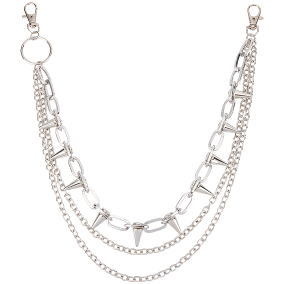 1заклепки из поликарбонатного алюминия и сплава с шипами 3 цепи для брюк, декоративная цепочка для ремня в стиле панк