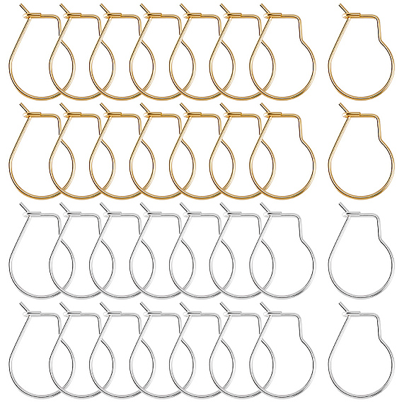 80 шт. 2 цвета 304 фурнитура для сережек-колец из нержавеющей стали, провода почек